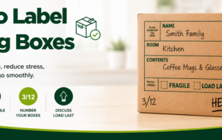 Graphic showing how to label moving boxes