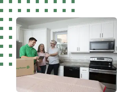 White Glove Services Couple with Packer in Kitchen 